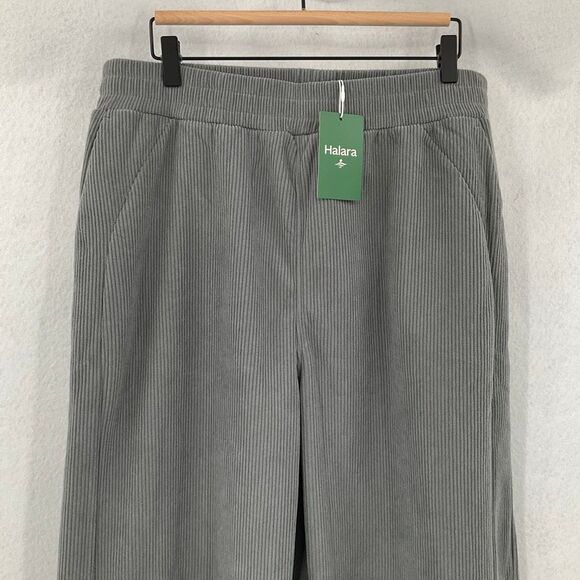 NWT Halara Gray High Waisted Side Pocket Straight Mop Corduroy Casual Pants XLP - Picture 6 of 11